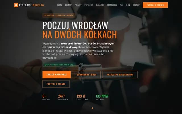 Rent2Ride — wypożyczalnia motocykli i busów we Wrocławiu